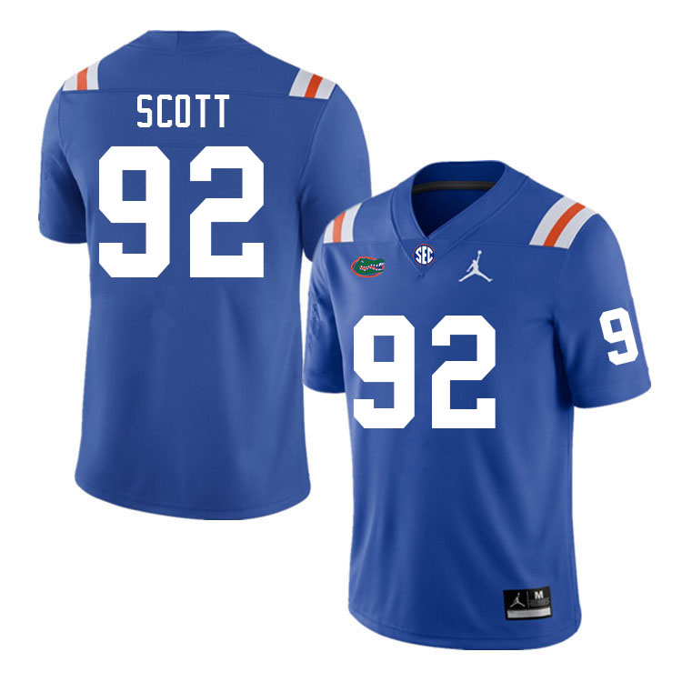 Men #92 Sebastian Scott Florida Gators College Football Jerseys Stitched Sale-Throwback